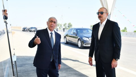Prezident Gəncə-Qazaxbəyli yolunun açılışında - FOTOLAR