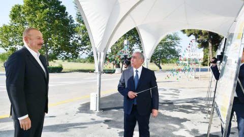 Prezident Qarapapaq-Çaylı yolunun açılışında