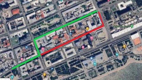 Bakının mərkəzində yol tamamilə bağlanır