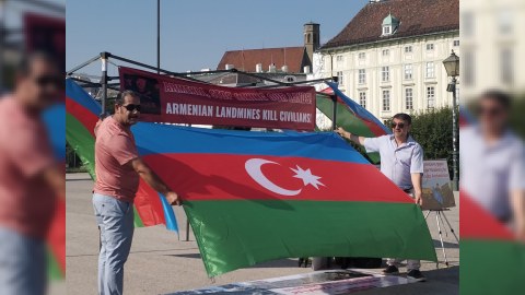 Vyananın mərkəzində Azərbaycan icmasının etiraz aksiyası - FOTO