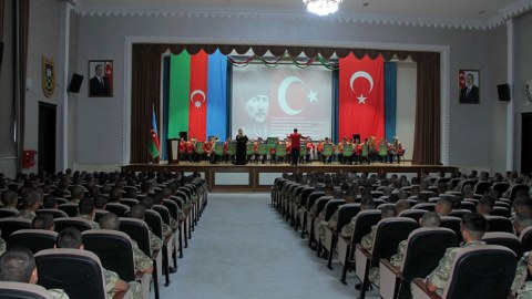 Hərbi İnstitutda Türkiyənin Zəfər bayramı qeyd edilib - FOTOLAR