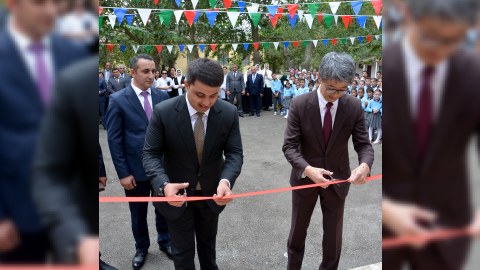 Neftçalada kənd məktəbinin əlavə binası istifadəyə verildi - FOTOLAR