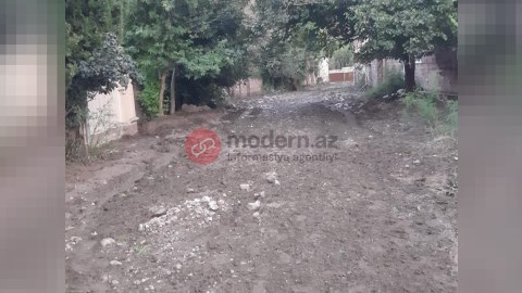 Göygöldə şəhidin adına olan küçəni su basdı: Kənd sakinləri şikayətçidir - FOTOLAR