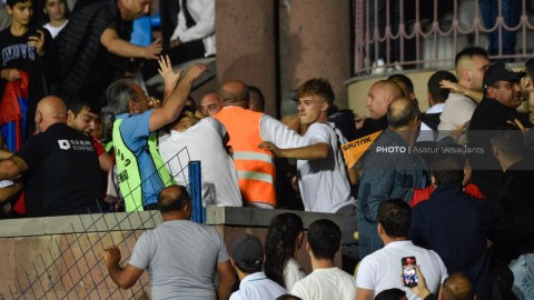İrəvanda futbol matçı insidenti - 3 nəfər saxlanıldı (FOTOLAR)