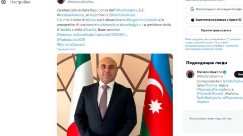 Səfir İtaliya radiosunda Qarabağ həqiqətlərindən danışdı