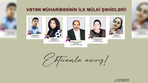 Naftalanda mülki şəhidlərin xatirəsi anılıb - FOTOLAR