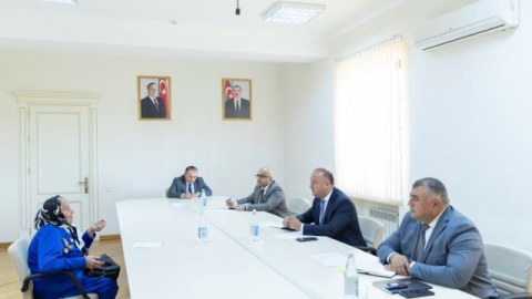 Nazirliyin əməkdaşı Kürdəmirdə vətəndaşları qəbul edib - FOTOLAR