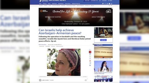 İsrail mediası “Dünya Qafqazda sülh üçün” kampaniyasından yazıb