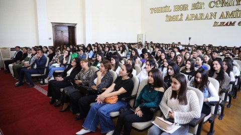 Gəncə Dövlət Universitetində tələbələrlə görüş keçirilib