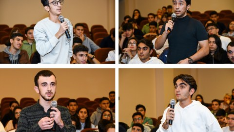 Rektor yüksək bal toplayan tələbələrlə görüşdü - FOTO