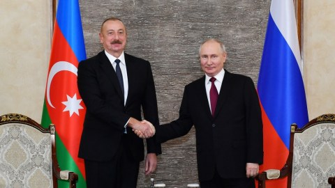 Bişkekdə İlham Əliyev və Putin arasında görüş - FOTOLAR+VİDEO