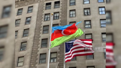 Nyu-Yorkun məşhur parkında Azərbaycan Bayrağı ucaldıldı