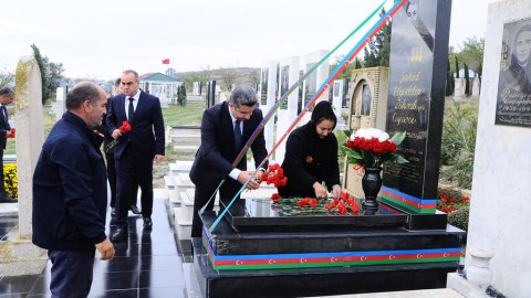 Naftalanda şəhid Elyəddin Cəfərovun xatirəsi anılıb - FOTOLAR
