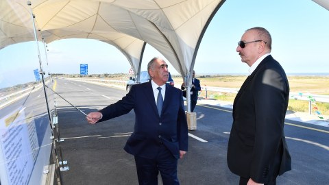 Prezident ödənişli yolun açılışında - FOTOLAR