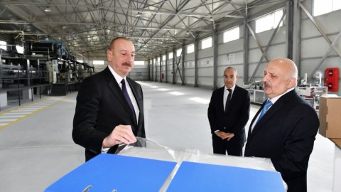 Prezident qablaşdırma məhsulları istehsalı müəssisəsinin açılışında