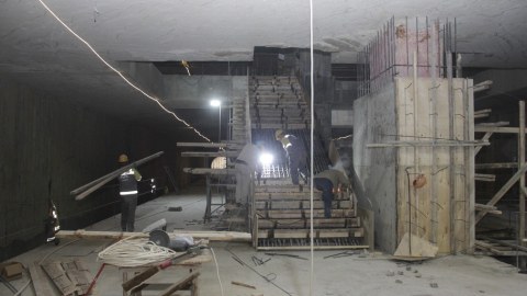 Bakıda tikintisi davam edən 28-ci metrostansiya - FOTO