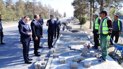 Naftalanda abadlıq-quruculuq işləri - FOTOLAR