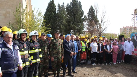 Goranboyda kompleks mülki müdafiə təlimi keçirilib