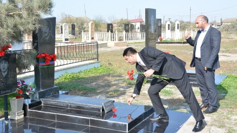 Neftçalada şəhidlərimizin əziz xatirəsi anıldı - FOTOLAR