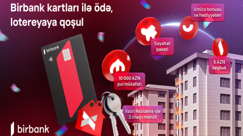 Birbank kartı ilə ödəniş et, 2 otaqlı mənzil qazan
