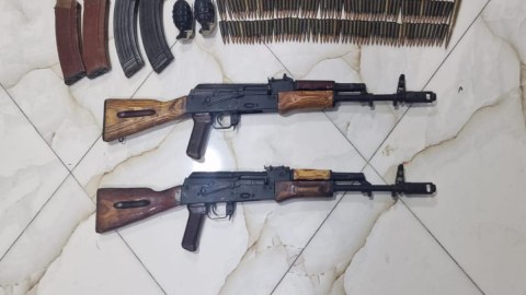 Biləsuvarda qumbara və avtomat aşkarlandı - FOTO