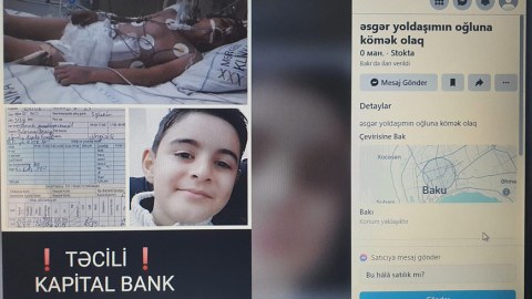 Sosial şəbəkələrdə ölən uşağın fotosu ilə pul yığırlar
