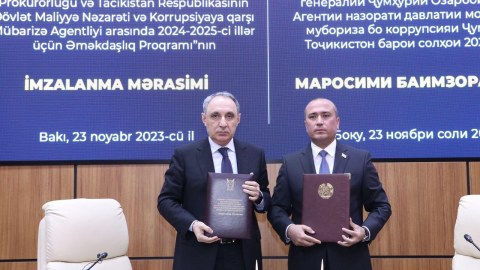 Azərbaycanla Tacikistan prokurorluqları arasında sənəd imzalandı - FOTO
