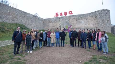 Beynəlxalq konfrans iştirakçıları Şuşada - FOTO