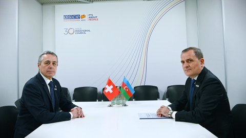 Ceyhun Bayramov isveçrəli həmkarı ilə görüşdü - FOTO