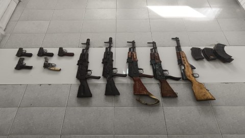Laçında silah-sursat aşkarlandı