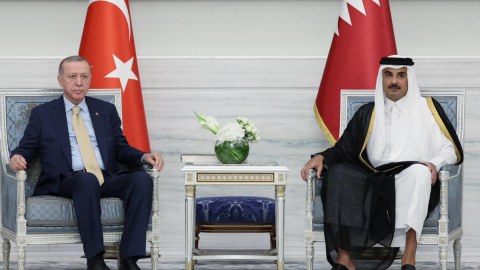 Ərdoğan Qətər əmiri ilə görüşdü 