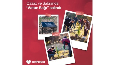 “Qırmızı Ürəklər” Fondunun dəstəyilə Qazax və Şabranda “Vətən Bağı” salındı