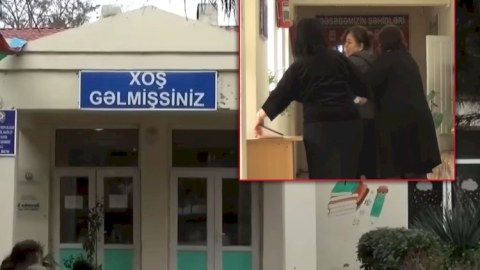 Məktəb direktoru müəllimi döyüb? - VİDEO