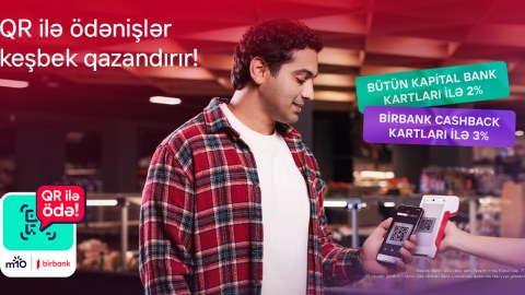 Birbank-ın QR-kodla ödəniş üsulu 3%-dək keşbek qazandırır