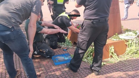 Qondarma "erməni soyqırımı" abidəsi söküldü - FOTO