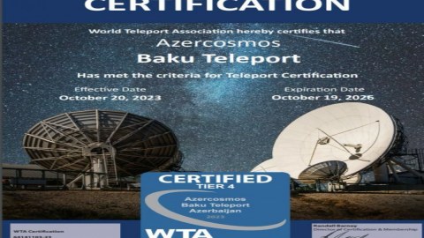 Azərkosmosun teleportu “TIER 4” uyğunluq sertifikatını yenilədi