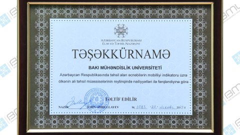 BMU təltif edildi
