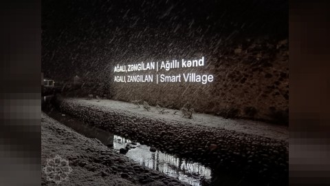 Ağıllı kəndin qarlı gecəsi - FOTOLAR
