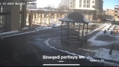 Binəqədidə partlayış anı - VİDEO