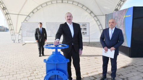Prezident Neftçalada açılışda iştirak etdi - FOTO