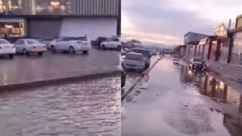 Qar əridi, "Sədərək" bazarını su basdı - VİDEO