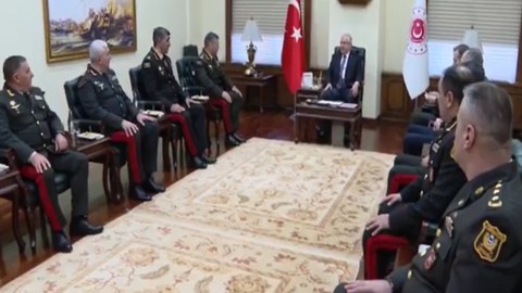 Azərbaycan generalları Yaşar Gülərin qəbulunda - VİDEO