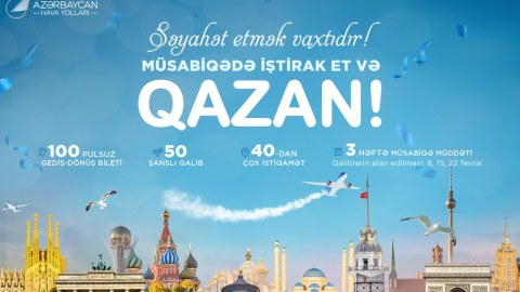 Pulsuz səyahət imkanı: AZAL 100 ödənişsiz aviabilet təqdim edir