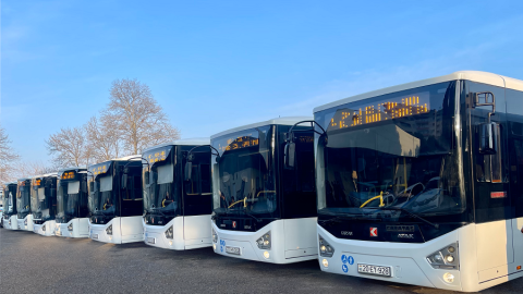Gəncədə xəttə yeni avtobuslar buraxıldı