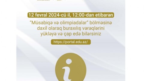 Fənn olimpiadalarında qeydiyyatdan keçən şagirdlərin NƏZƏRİNƏ