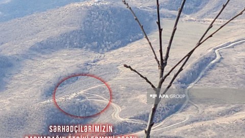 Azərbaycan sərhədçilərinin darmadağın etdiyi erməni postu - VİDEO