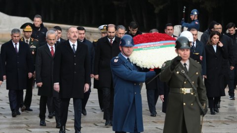 Prezident Atatürkün məzarını ziyarət etdi - FOTO