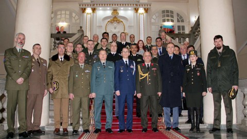 Xarici dövlətlərin hərbi attaşeləri AMEA-da olublar - FOTO