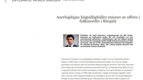 İsveç nəşrində Xocalıdan bəhs edildi