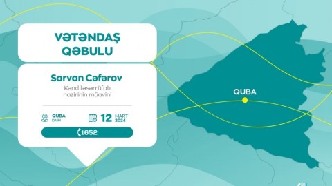 Nazir müavini Qubada vətəndaşlarla görüşəcək